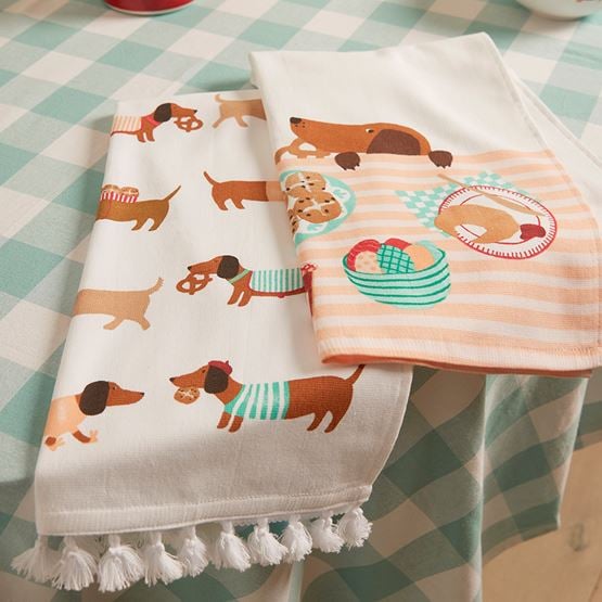 Easter Dachshunds Tea Towels Pack of 2