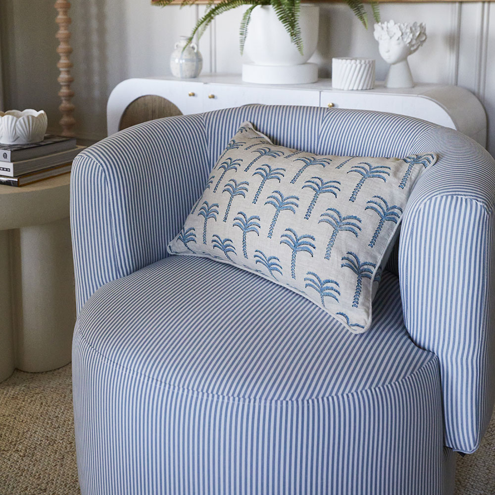 Essay Light Blue Stripe Chair Adairs