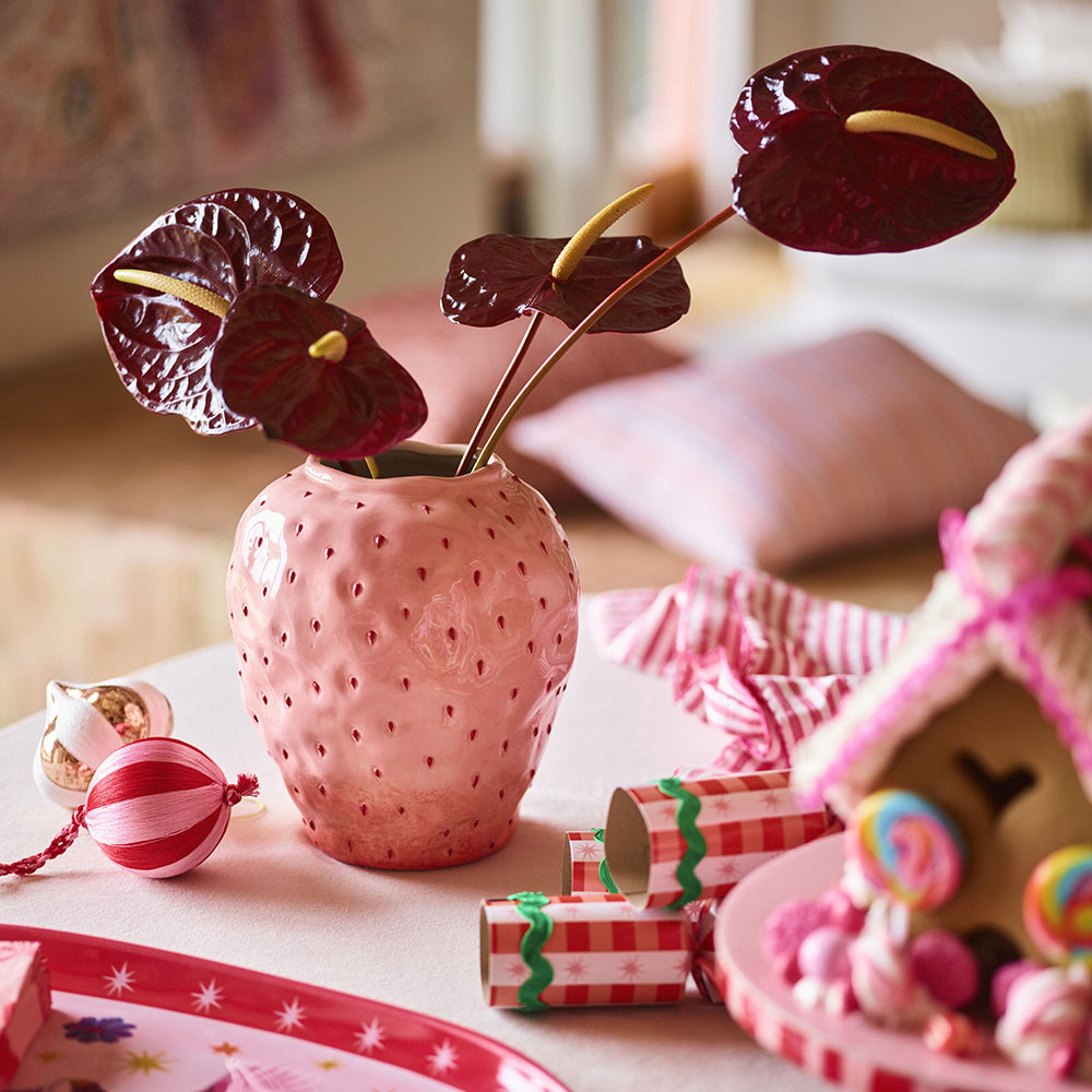 DES POTS] FRUITS VASE strawberry pink S 【公式通販】