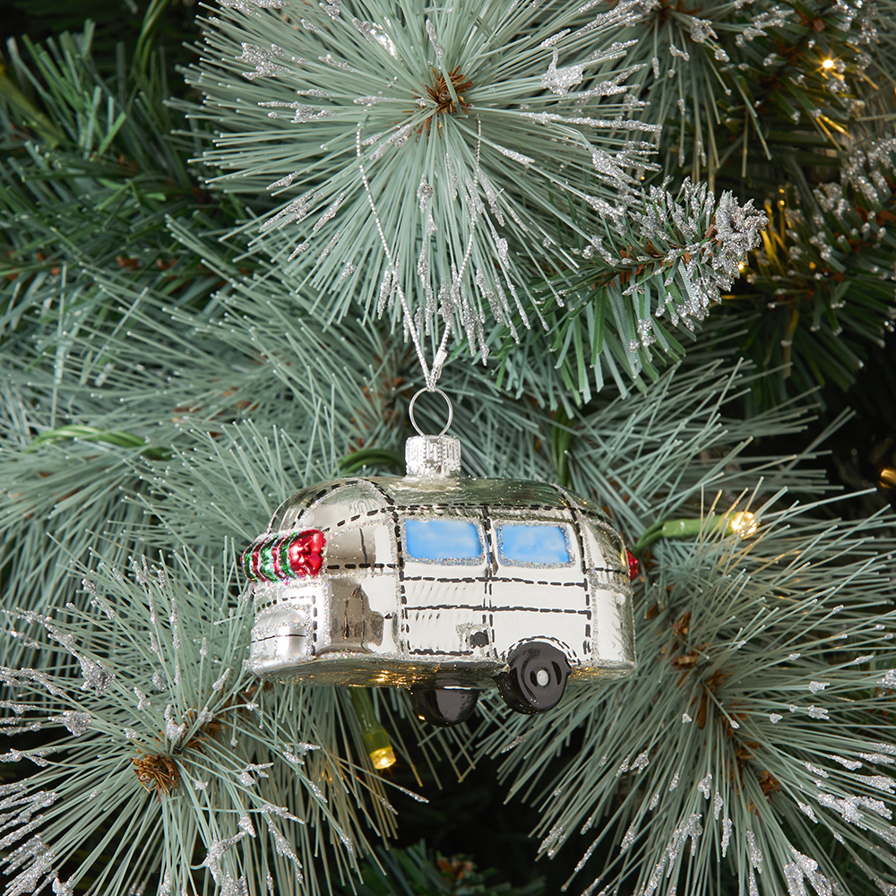 Airstream christmas pillow