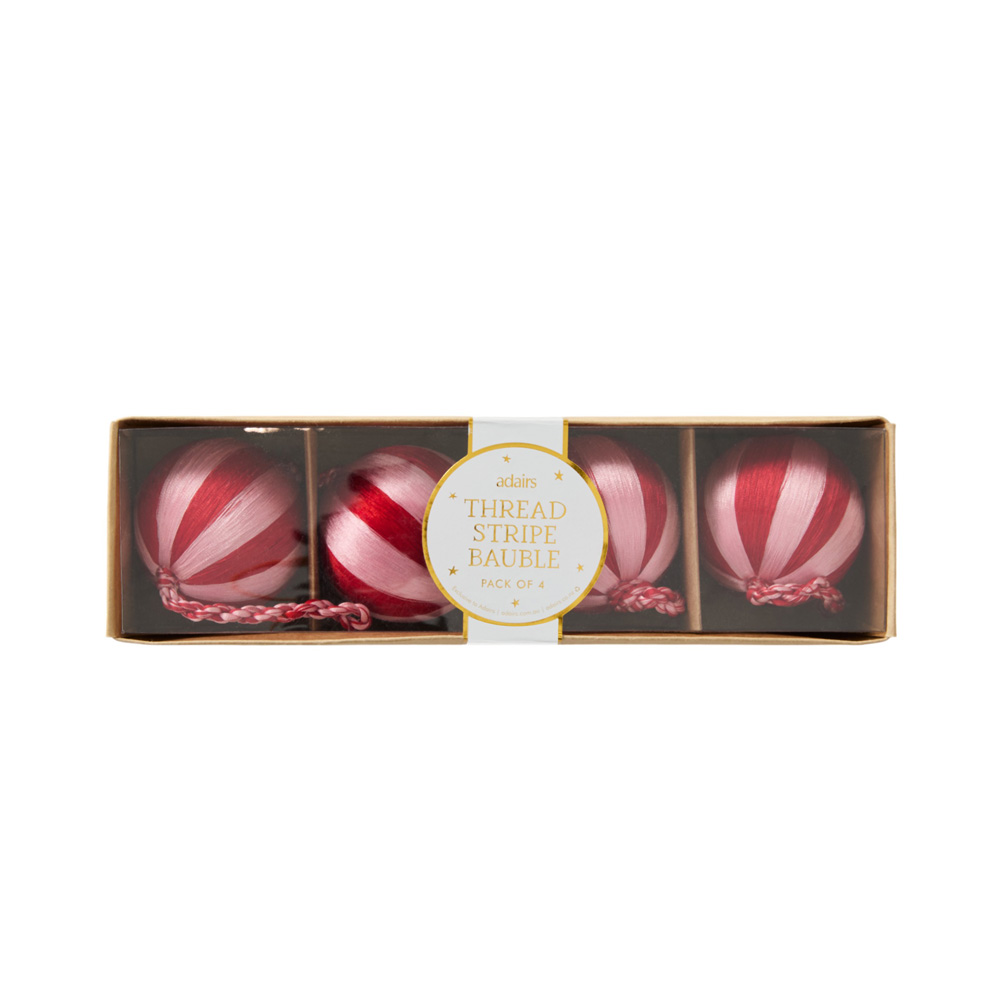 Silk Stripe Bauble Medium - Pink & Green main image 1