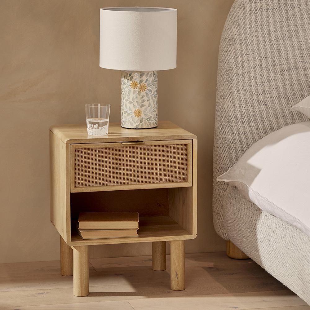 Rattan bedside on sale table adairs