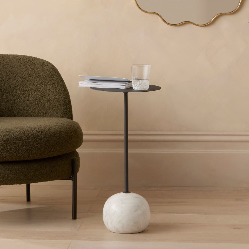 Gordy Black & White Marble Drinks Table | Adairs