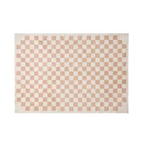 Supersoft Checkerboard Nude Washable Rug