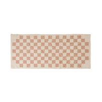 Supersoft Checkerboard Nude Washable Rug Runner