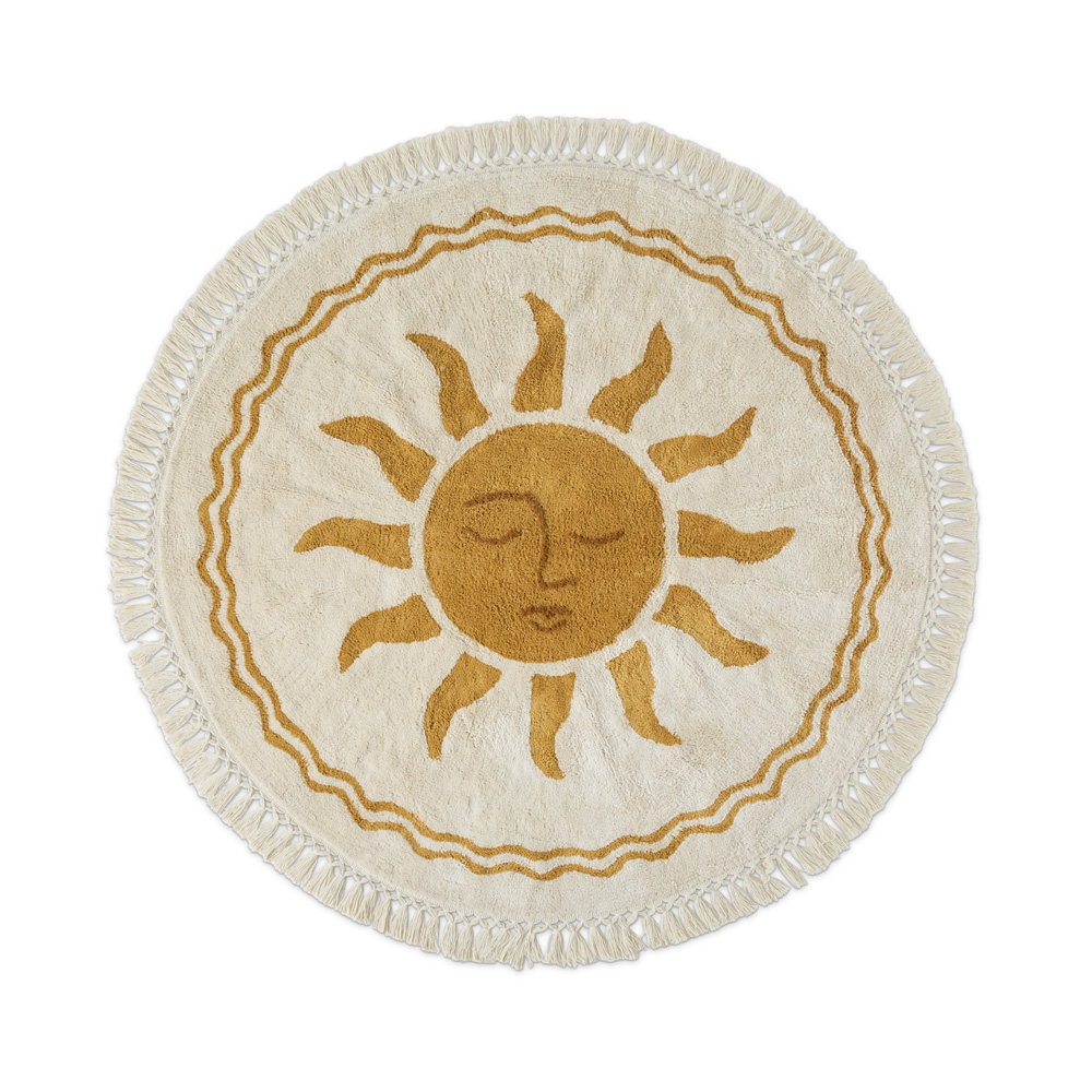 Solstice Golden & Natural Cotton Tufted Rug | Adairs