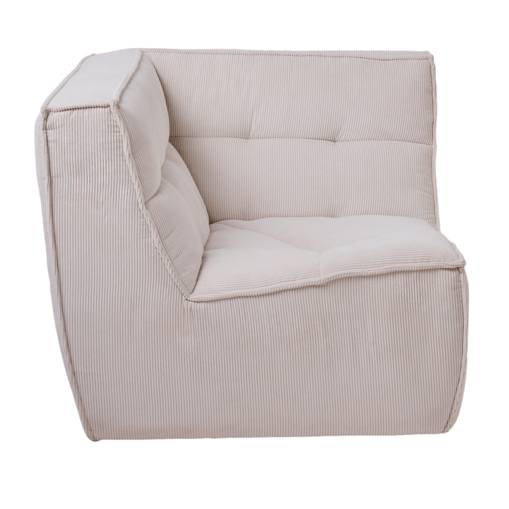 Otis Cream Corduroy Corner Lounge Chair Adairs