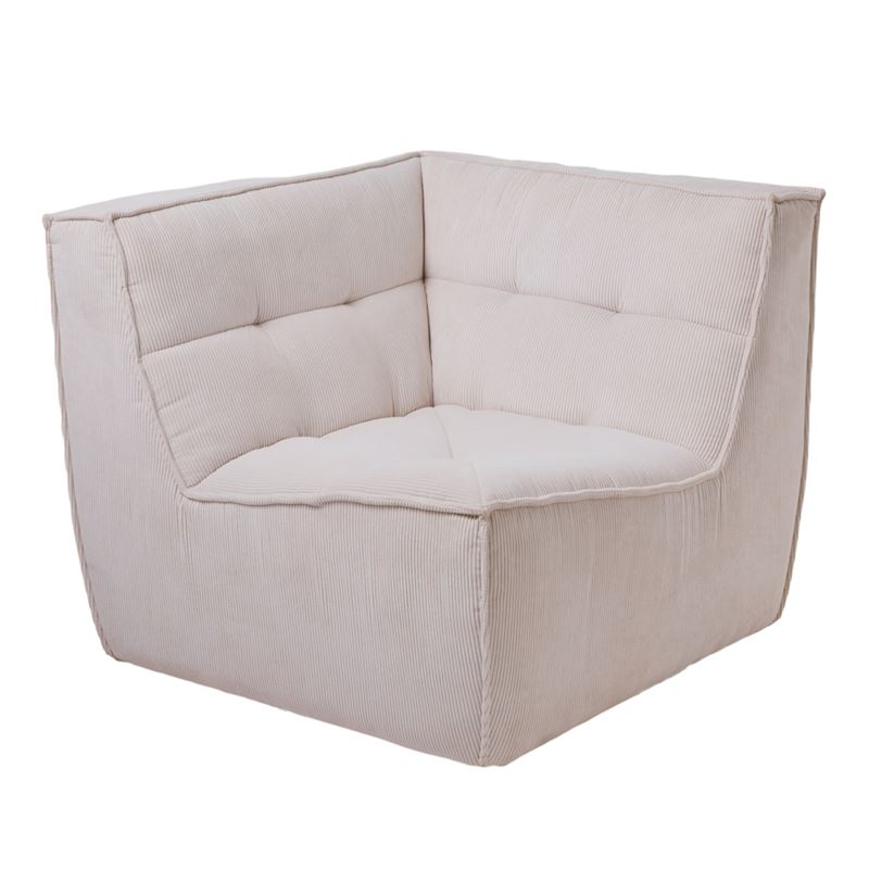 Otis Cream Corduroy Corner Lounge Chair