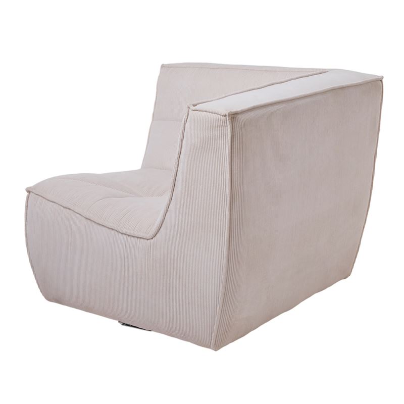 Otis Cream Corduroy Corner Lounge Chair