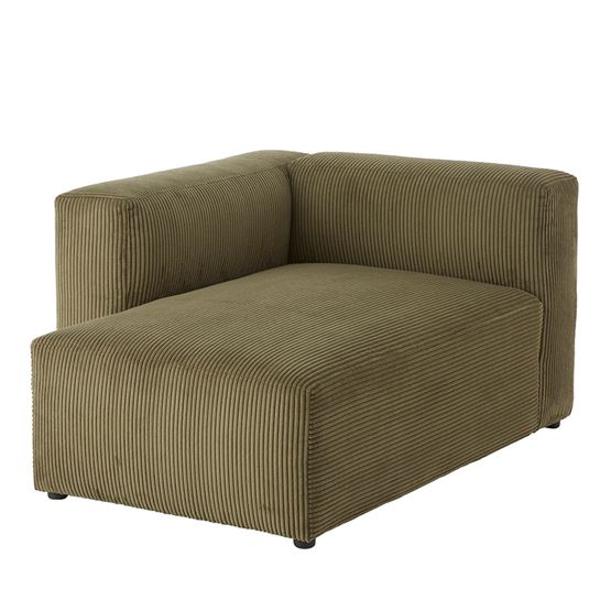 Tulsa Forest Corduroy Left Arm Facing Chaise Modular Lounge Chair