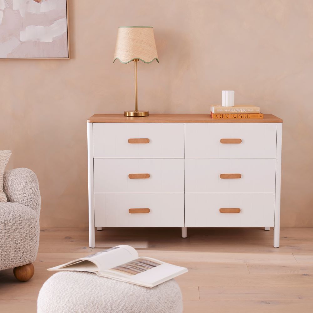 Harley White 6 Drawer Chest Adairs