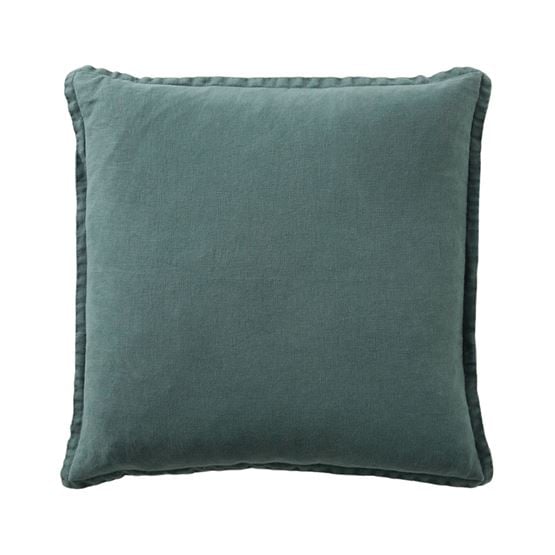 Belgian Dark Teal Vintage Washed Linen Cushion