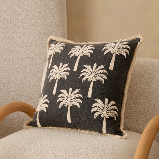Coconut Palm Black Cushion
