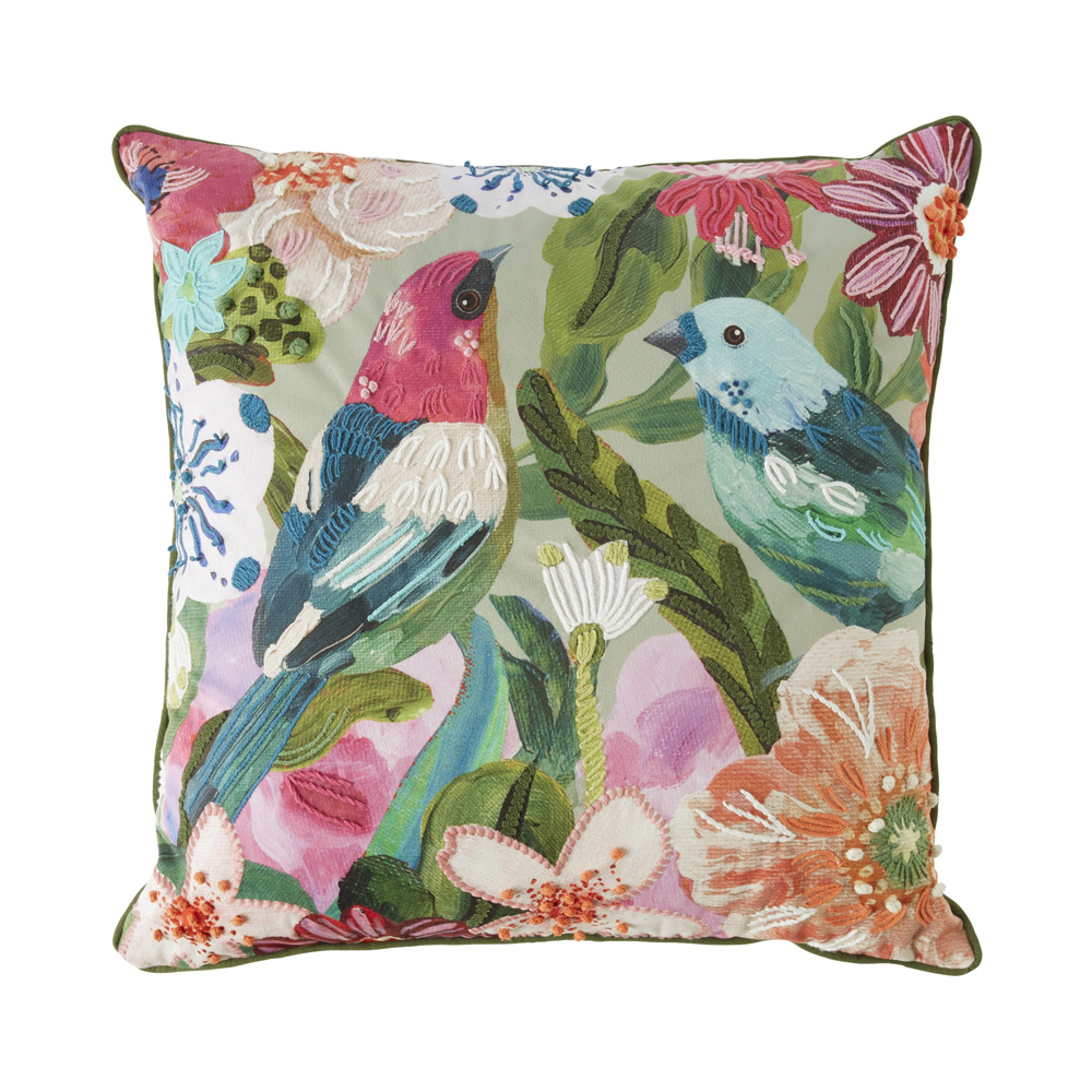 Florentina Sage Floral Cushion Adairs