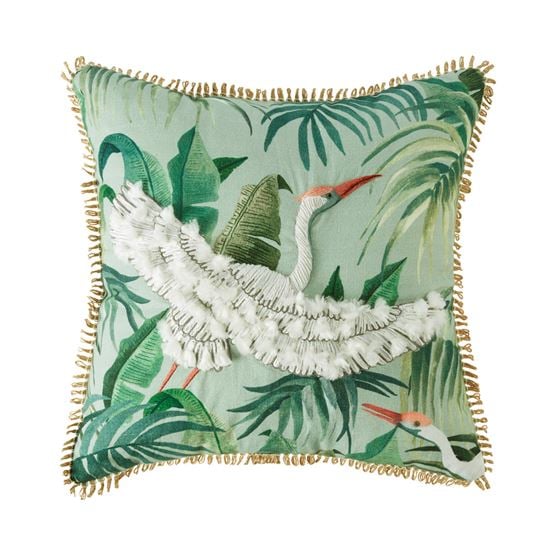 Margot Green Bird Cushion