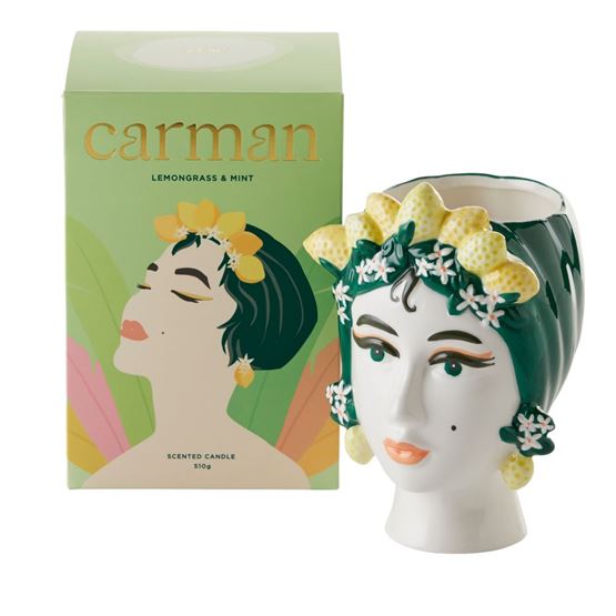 Carman Lemongrass & Mint Head Candle 510g