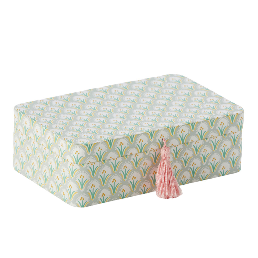 Woodblock Sage Floral Jewellery Box Adairs