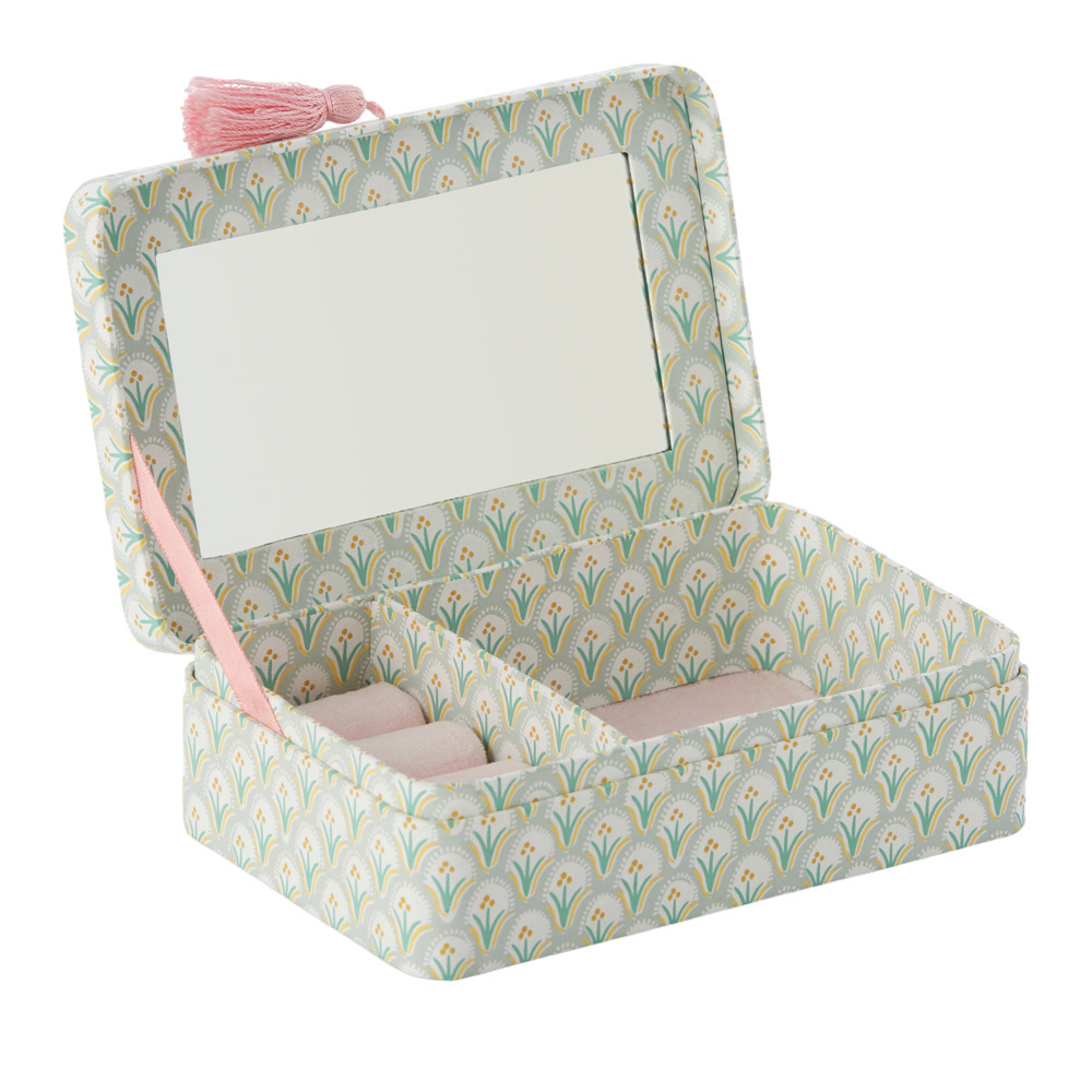 Woodblock Sage Floral Jewellery Box Adairs