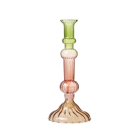 Palma Amber, Pink & Green Ombre Medium Candle Holder