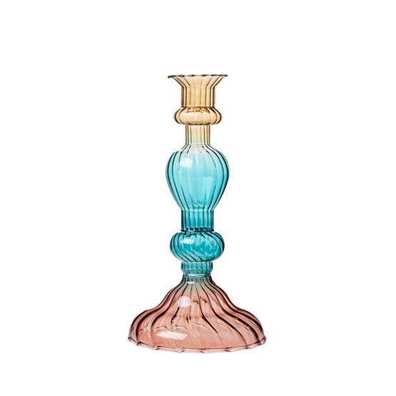 Palma Rose, Blue & Amber Ombre Small Candle Holder