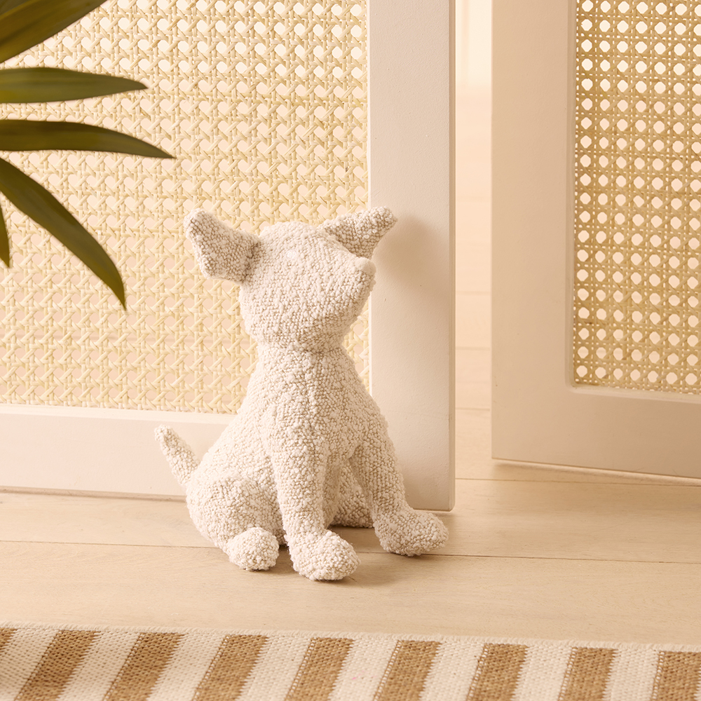 Boucle Dog Snow Door Stop Adairs