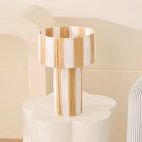 Coastal Villa Natural & White Stripe Table Light