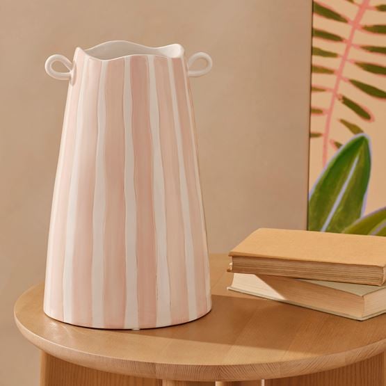 Lyon Blush Stripe Vase