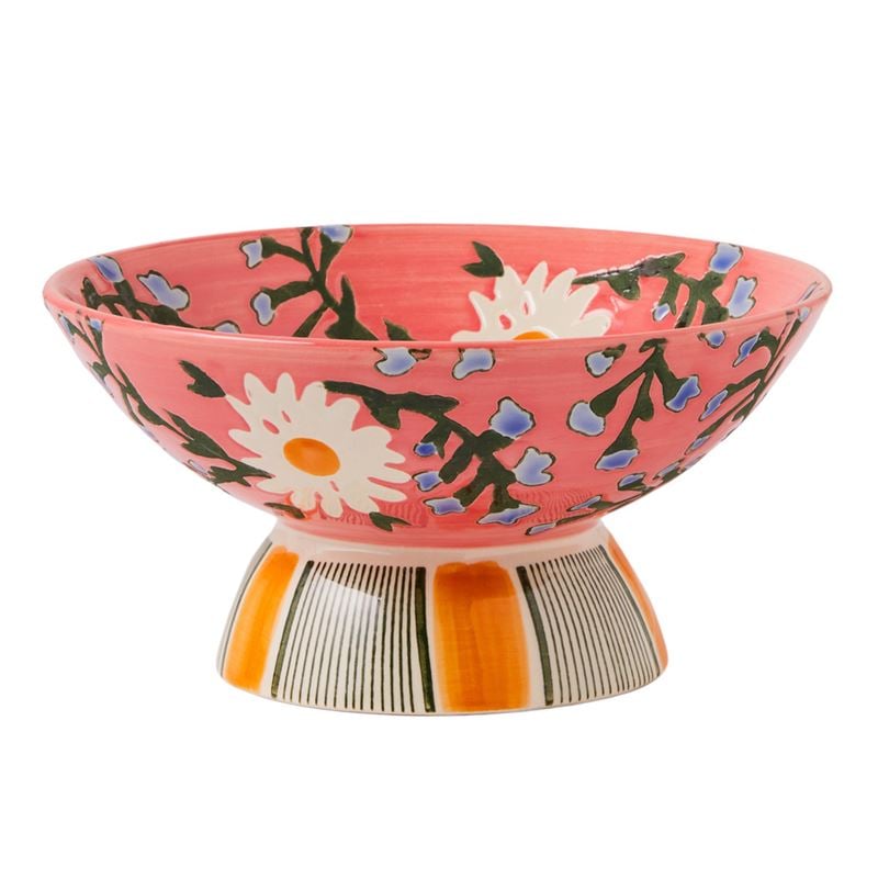 Fiore Pink Pedestal Bowl