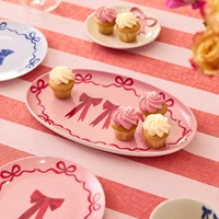 Bella Bow Red Oval Platter