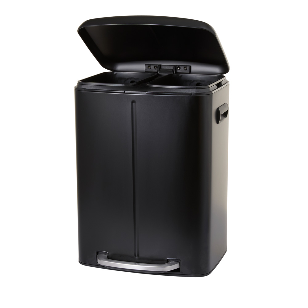 Retro Black Double Kitchen Bin | Adairs