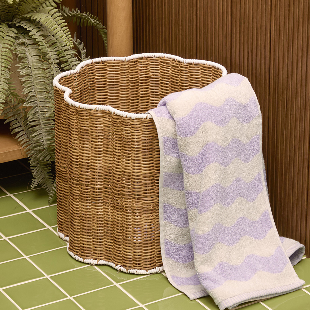 Low Storage Two-Tone Basket - Turquoise + White