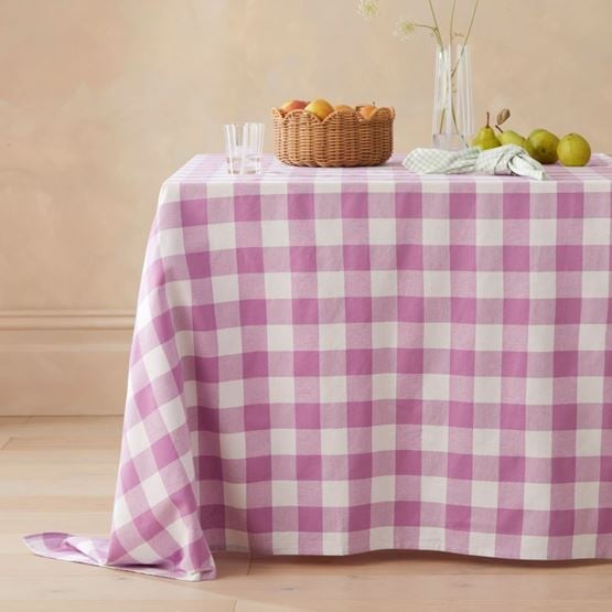 Sadie Boysenberry Gingham Tablecloth