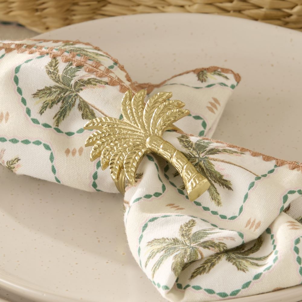 Monaco Palm Tree Gold Napkin Ring Adairs