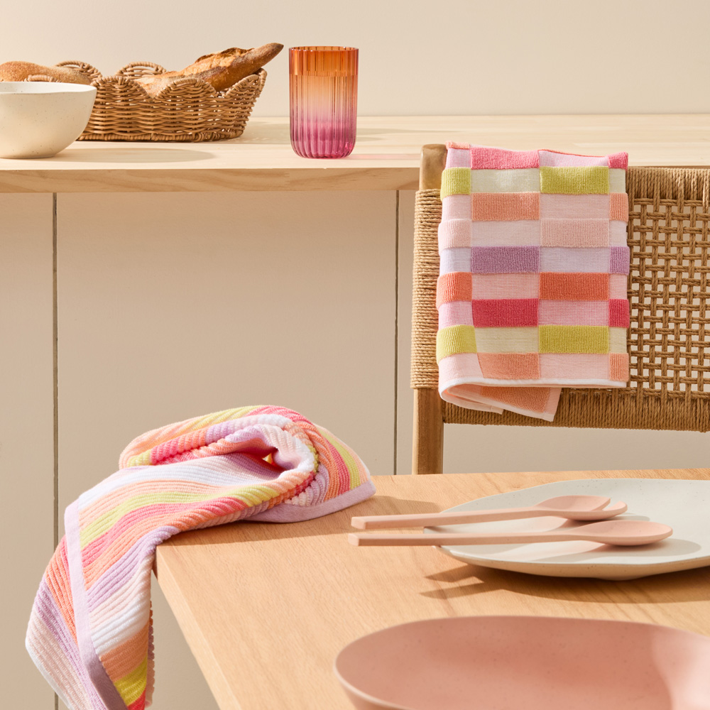 Isla Tan & Blue Tea Towel Pack of 2