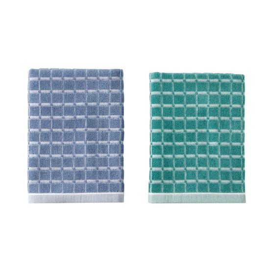 Levi Blue & Teal Cotton Bamboo Tea Towel Pack of 2