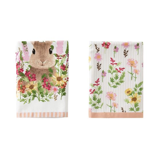 Easter Bunny Wildflower Tea Towels Pack of 2