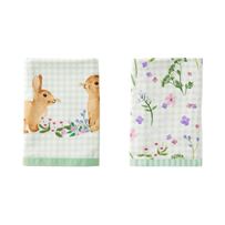 Easter Bunny Wreath Tea Towels Pack of 2