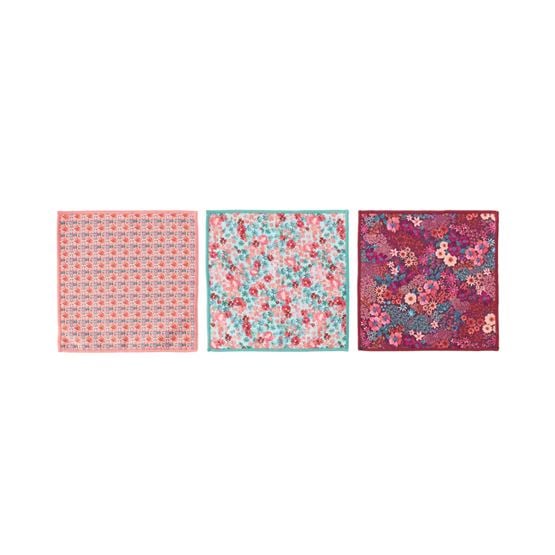 Adeline Berry Floral Microfibre Washcloths Pack of 3