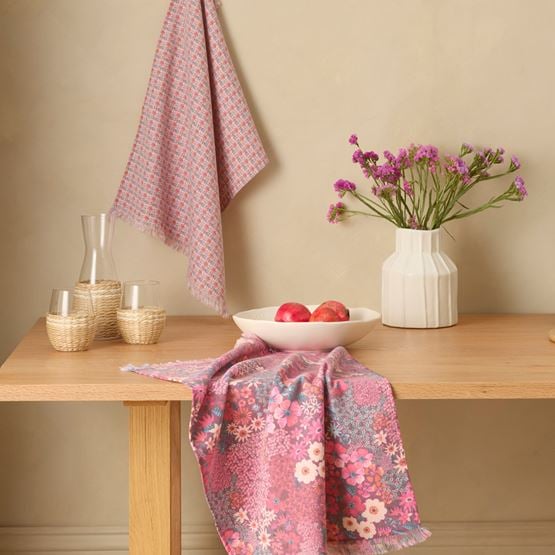 Berry Floral Tea Towel Pack of 2