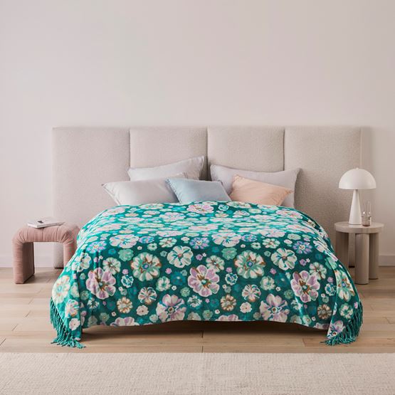 Supersoft Zinnia Floral Print Blanket