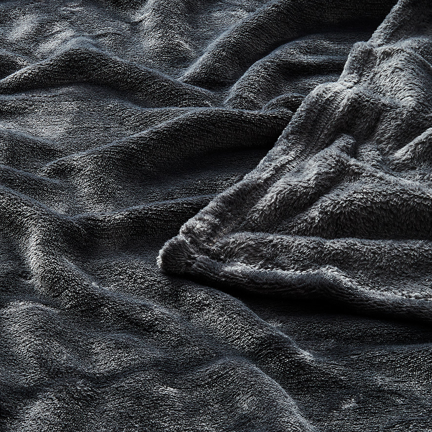 Aspen Coal Fleece Blanket Adairs