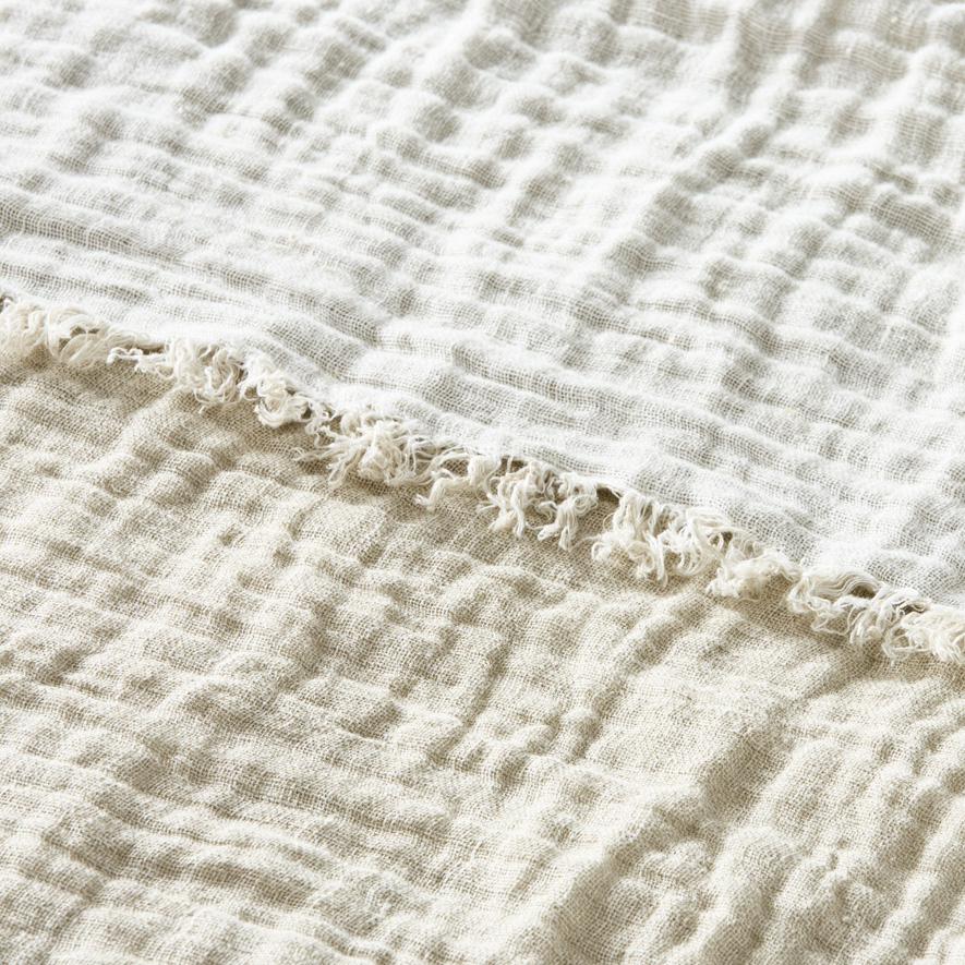 Suri Natural Linen Throw | Adairs
