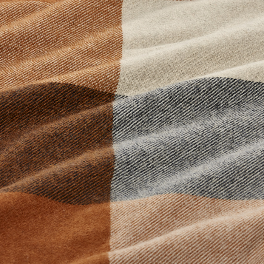 Holland Navy & Brown Wool Blanket Adairs