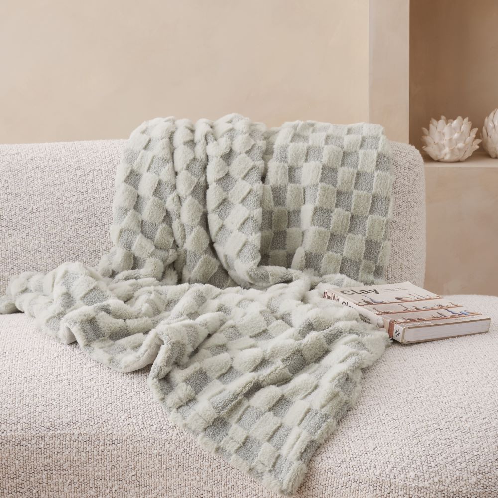 Estonia Green Check Throw Adairs