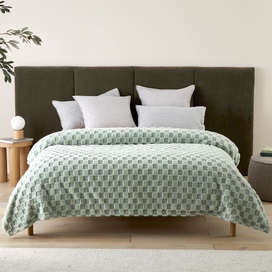 Estonia Green Check Blanket Adairs