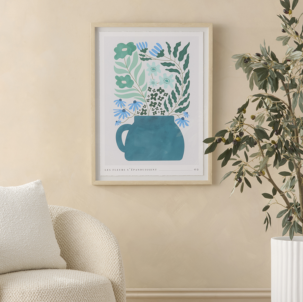 Vintage Les Fleurs Epanouissent Green Wall Art Adairs