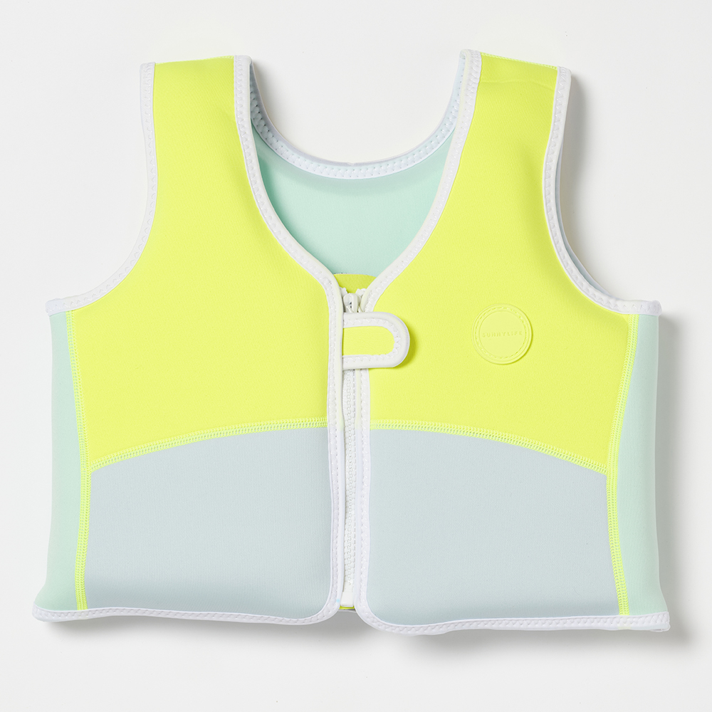 Sunnylife Salty The Shark Aqua Neon Yellow Swim Vest Adairs