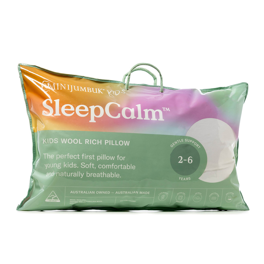 Cotton Pillow Small Kids Pillow MiniJumbuk Sleep Calm Low Profile