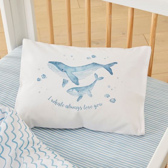 Decorative I Whale Always Love You Cot Text Pillowcase
