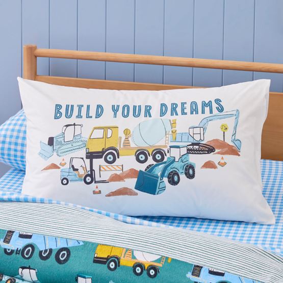Build Your Dreams Kids Text Pillowcase